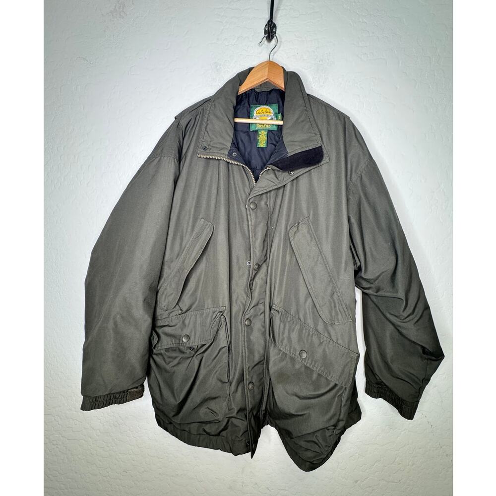 Cabela’s Dry Jacket Rain Resistant Utility Coat Army Green Warm Size 2X-Large